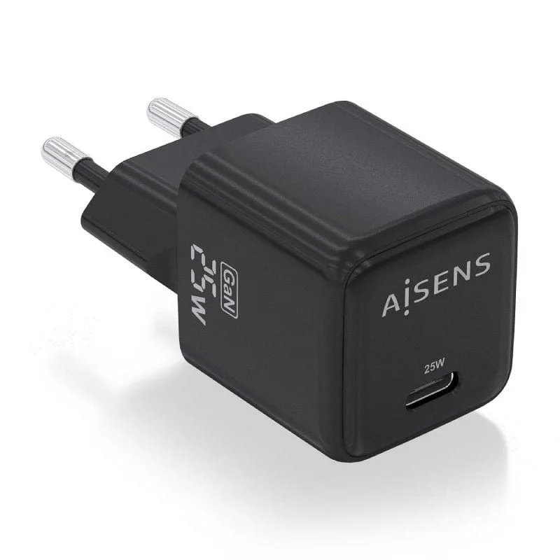 Cargador de Pared GaN Aisens ASCH-25W1P013-BK