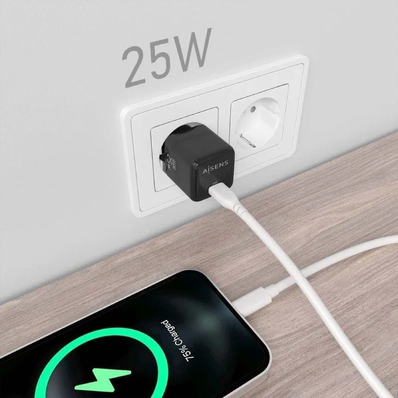 Cargador de Pared GaN Aisens ASCH-25W1P013-BK, foto 5