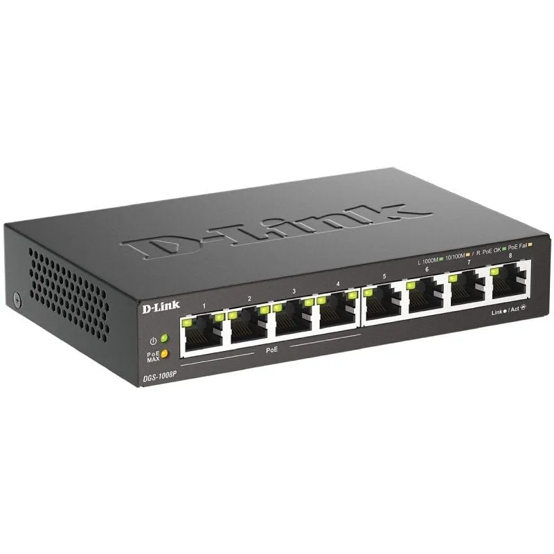 Switch D-Link DGS-1008P 8 Puertos
