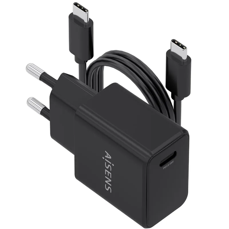 Cargador de Pared GaN Aisens ASCH-20W1P082-BK