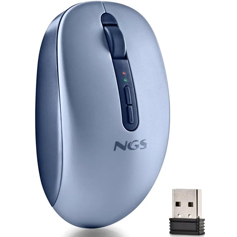 Ratón Ergonómico Inalámbrico NGS Fog Dual FOGDUALBLUE Silencioso
