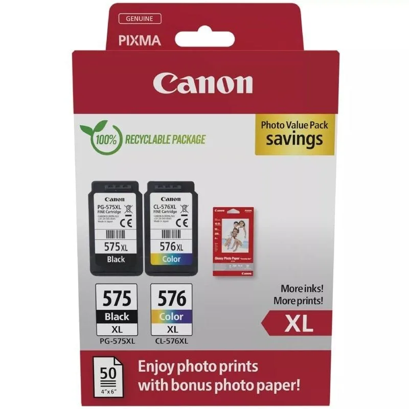 Cartucho de Tinta Original Canon PG-575XL + CL576XL Multipack Alta Capacidad