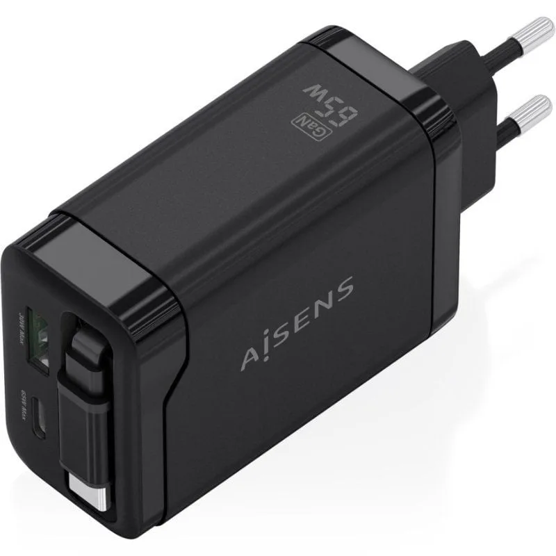 Cargador de Pared GaN Aisens ASCH-65W3P071-BK, foto 2