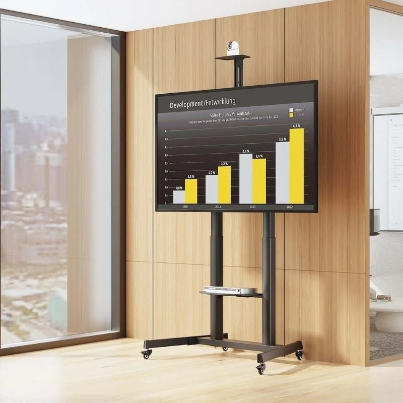 Soporte de Suelo Inclinable con Ruedas y Manivela Aisens FT100TE-403 para TV 60-100", foto 4