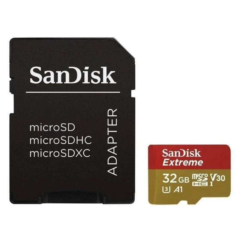 Tarjeta de Memoria SanDisk Extreme 32GB microSD HC UHS-I con Adaptador