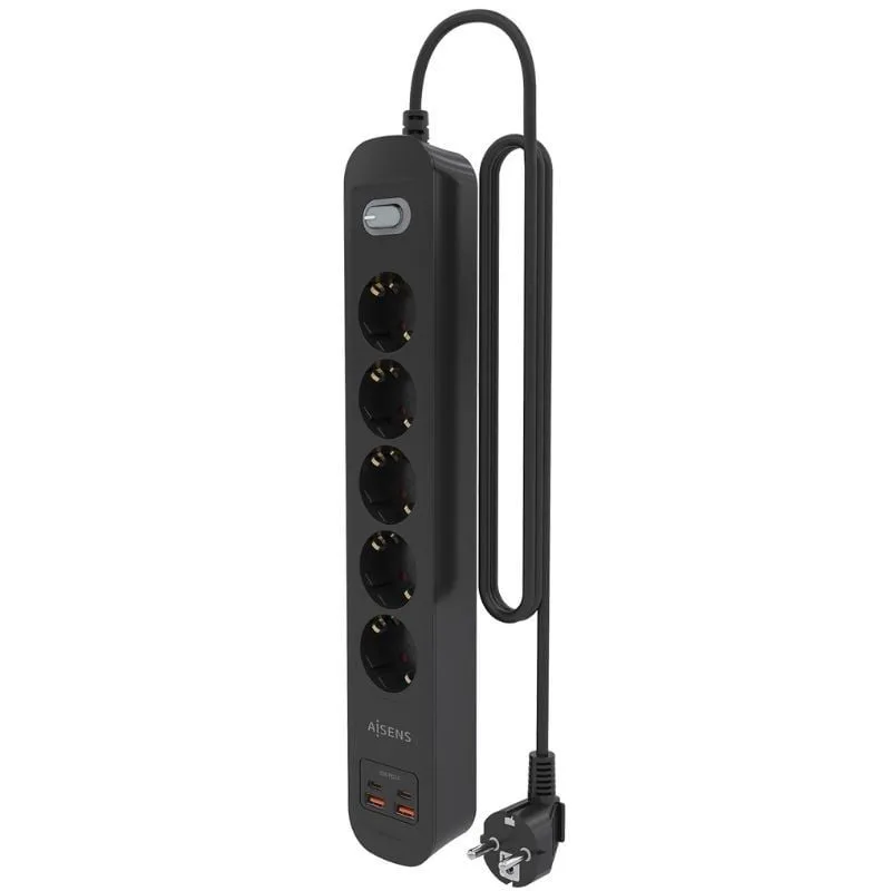 Regleta con Interruptor Aisens ASPS-2A2C15-BK, foto 3