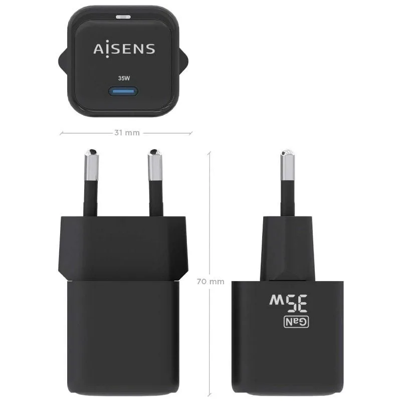 Cargador de Pared GaN Aisens ASCH-35W1P023-BK, foto 4