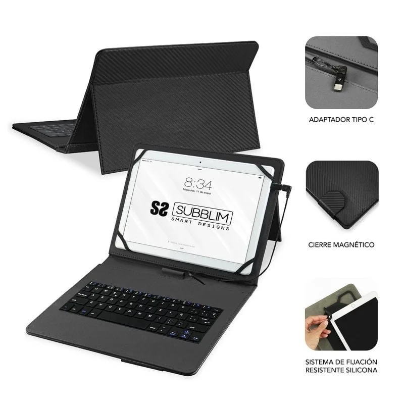 Funda con Teclado Subblim Keytab Pro USB para Tablets de 10.1"-11", foto 2