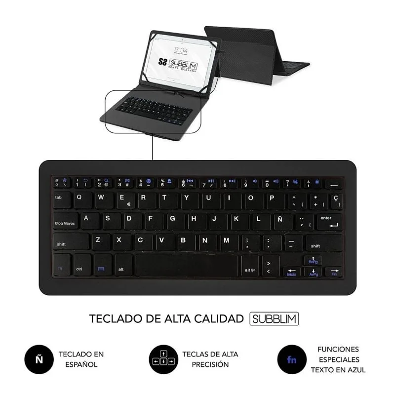 Funda con Teclado Subblim Keytab Pro USB para Tablets de 10.1"-11", foto 4