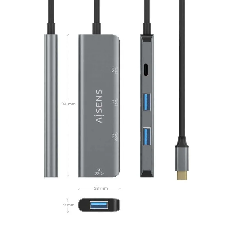 Hub USB Tipo-C Aisens A109-0762, foto 4