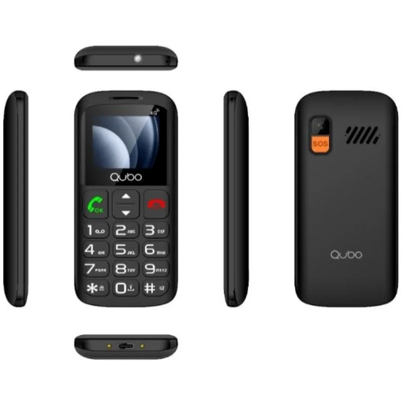 Teléfono Móvil Qubo P-186BKC 4G para Personas Mayores