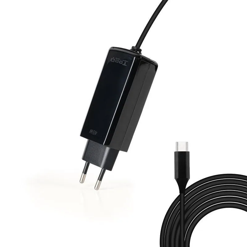 Cargador de Portátil GaN TooQ TQLC-USBCGAN45PD-C USB Tipo-C, foto 2