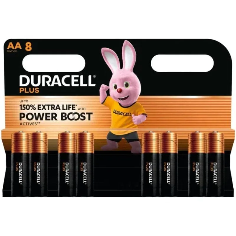 Pack de 8 Pilas AA Duracell Plus Power Boost DPBLR6B8